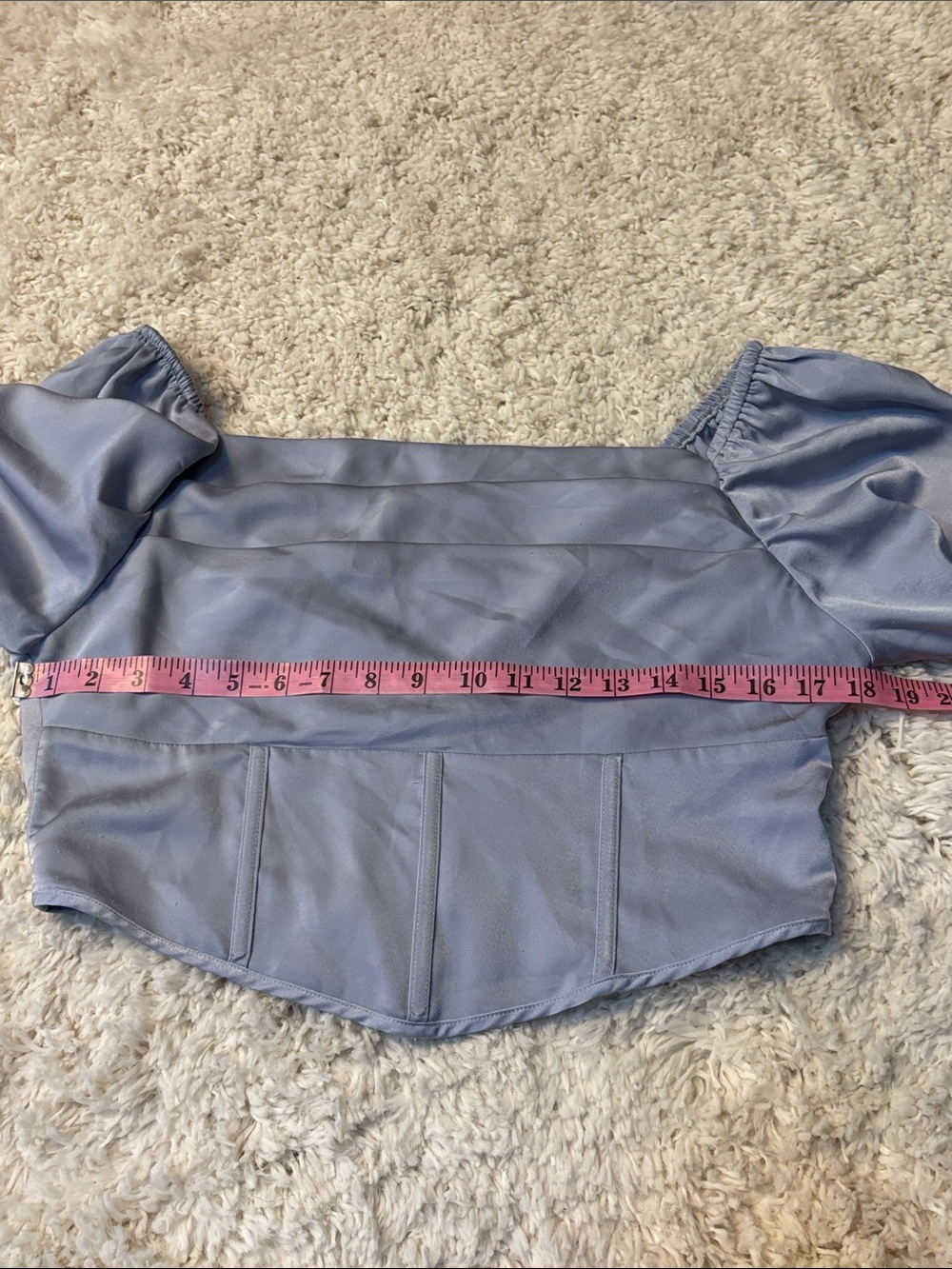 LE LIS Light Lavender Satin Ruched Corset Top L - Picture 4 of 6
